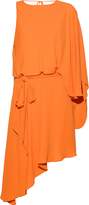 Thumbnail for your product : Halston Asymmetric Draped Crepe De Chine Mini Dress