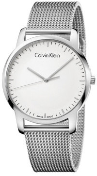 Calvin Klein City Gent Polished Ss Mesh Bracelet, Silver Dial