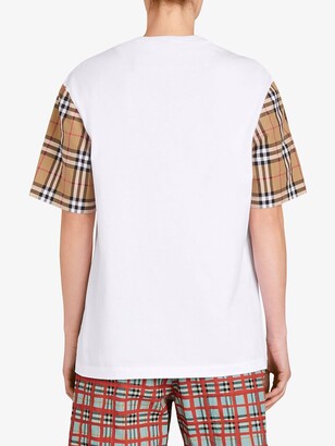 Burberry oversized check-sleeve T-shirt