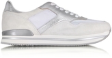 Thumbnail for your product : Hogan Light Grey Suede and Metallic Leather Sneaker