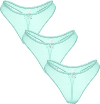 varsmiss Women Thongs 3 Pack See-Through Mesh Breathable Sexy