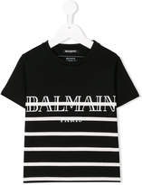 Thumbnail for your product : Balmain Kids striped logo print T-shirt