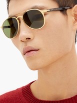 Thumbnail for your product : Cartier C De Metal & Acetate Sunglasses - Gold