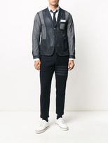 Thumbnail for your product : Thom Browne slim-fit tonal 4-Bar trousers