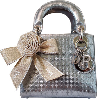 Christian Dior Lady Dior mini bag silver metallic  Christian dior bags,  Designer purses and handbags, Lady dior mini