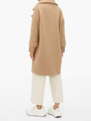 Herno Gilet-insert Boucle Wool-blend Coat - Womens - Camel