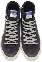 Thumbnail for your product : Golden Goose Navy Denim Slide High-Top Sneakers