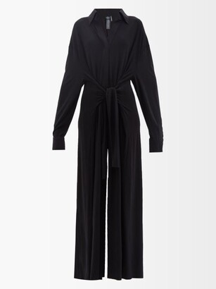 Norma Kamali Oversized Wide-leg Jersey Jumpsuit - Black