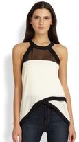 Thumbnail for your product : Parker Ava Silk Sheer-Yoke Crossover Top