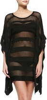 Thumbnail for your product : Herve Leger Amiee Striped Netted Swim Coverup