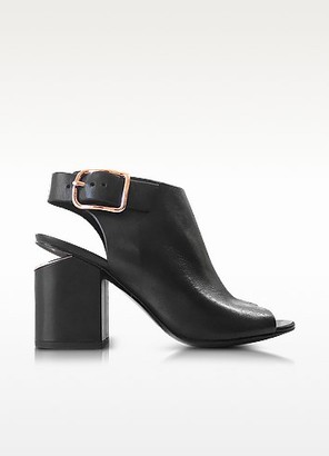 Alexander Wang Nadia Black Leather Sandals w/Rose-Goldtone Heel