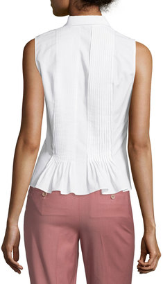 Theory Dionelle B Sartorial Pintuck Top, White