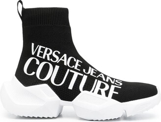 Versace Jeans Couture Logo-Print Sneaker Boots