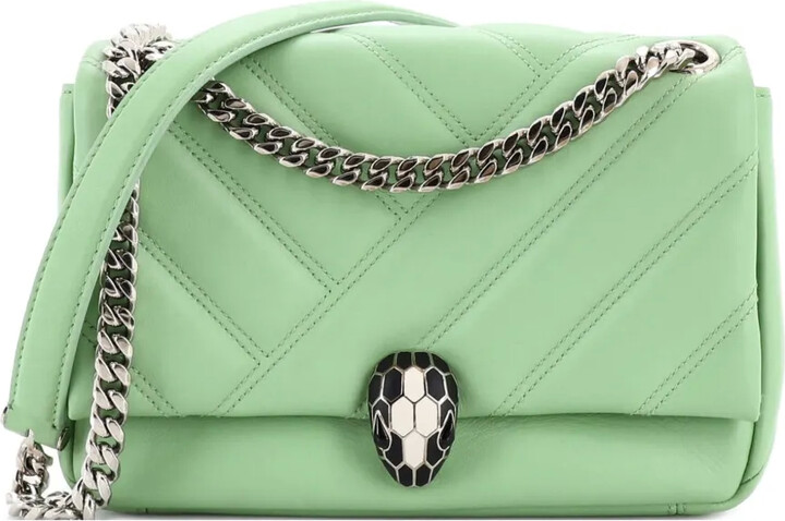 Bvlgari Pre-Owned Serpenti Cabochon Diagonal Quilted Leather Small shoulder bag