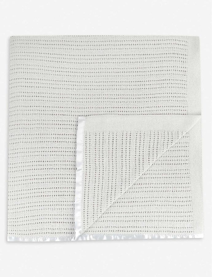 The Little White Company Babys Grey Cellular Cotton Cot Blanket ShopStyle