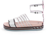 Thumbnail for your product : Fendi Colorblock Flat Cage Sandal, Pearl