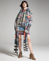 Thumbnail for your product : Missoni Long Multipattern Runway Scarf, Black/White/Multicolor