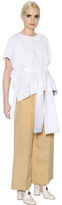 Thumbnail for your product : Sportmax Asymmetric Belted Cotton Poplin Blouse