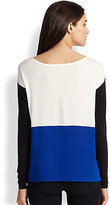 Thumbnail for your product : Bailey 44 Oppositional Silk Colorblock Top