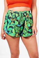 Thumbnail for your product : boohoo Plus Elise Tropical Print Runner Short
