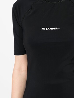 Jil Sander Logo-Print Three-Quarter Top