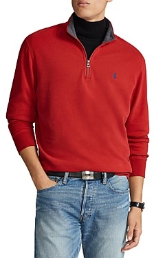 red half zip pullover mens