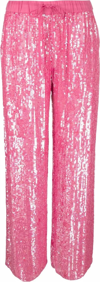 pink sequin pantsuit