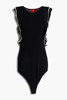 Thumbnail for your product : ML Monique Lhuillier Ruffled stretch-knit bodysuit