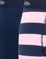 Thumbnail for your product : Jack Wills Chetwood 2 Pack Trunks Pink/Navy Stripe