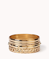 Thumbnail for your product : Forever 21 Spike & Chain Bangle Set
