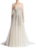 Thumbnail for your product : Reem Acra Embroidered Tulle Gown