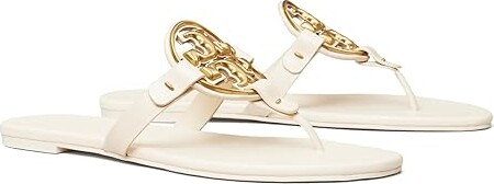 Tory Burch Metal Miller Soft Women's Shoes New Cream/Gold : 5 M, Leather