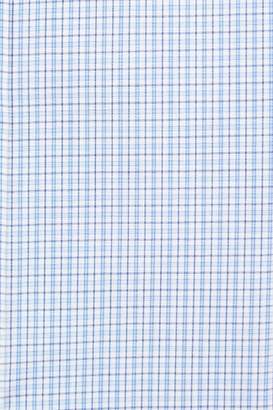 Moss Esq. Regular Fit Blue Single Cuff Check Shirt