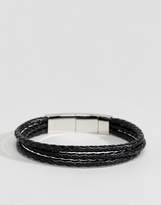 Thumbnail for your product : Fossil Leather Wrap Bracelet In Black