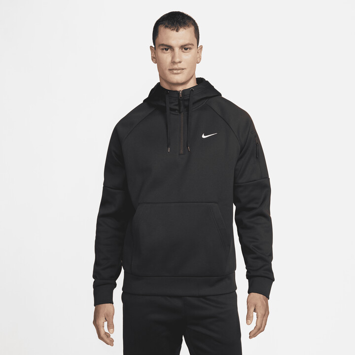 Nike Men's Therma-FIT 1/4-Zip Fitness Hoodie in Black - ShopStyle