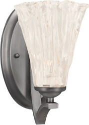 Zilo Wall Sconce Shown In Graphite Finish With 5.5" Fluted Italian Ice Glass