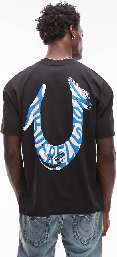 True Religion painted logo back oversized t-shirt in black