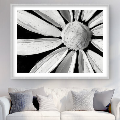 Lark Manor Desaturated Flower - Blue Framed Matted Print for Home Decor