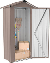 Wovilo Outdoor Storage In Brown, Galvanized Iron Construction, Waterproof, With Lock, For Garden And Yard, 50.7Lbs, 2.5*1.4Ft High - Performance Cabinet, Met