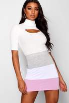 Thumbnail for your product : boohoo Colour Block Sweat Mini Skirt