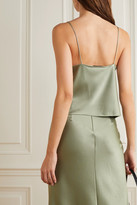 Thumbnail for your product : Alice + Olivia Alice Olivia - Harmon Draped Hammered-satin Camisole - Green