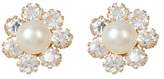 Thumbnail for your product : Candela 14K Yellow Gold CZ & 4mm Freshwater Pearl Flower Stud Earrings