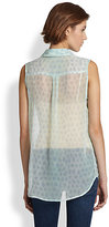Thumbnail for your product : Equipment Slim Signature Silk Leopard-Print Sleeveless Shirt