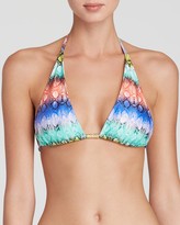 Thumbnail for your product : Milly Laminated Snake Print Fiji String Bikini Top