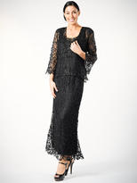 Thumbnail for your product : Soulmates C710 Three Pieces 3/4 Bell-Sleeve Jacket Top And A-Line Skirt Set