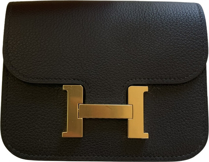 Hermes Constance Slim Wallet In Vert Criquet Epsom Leather With Gold  Hardware