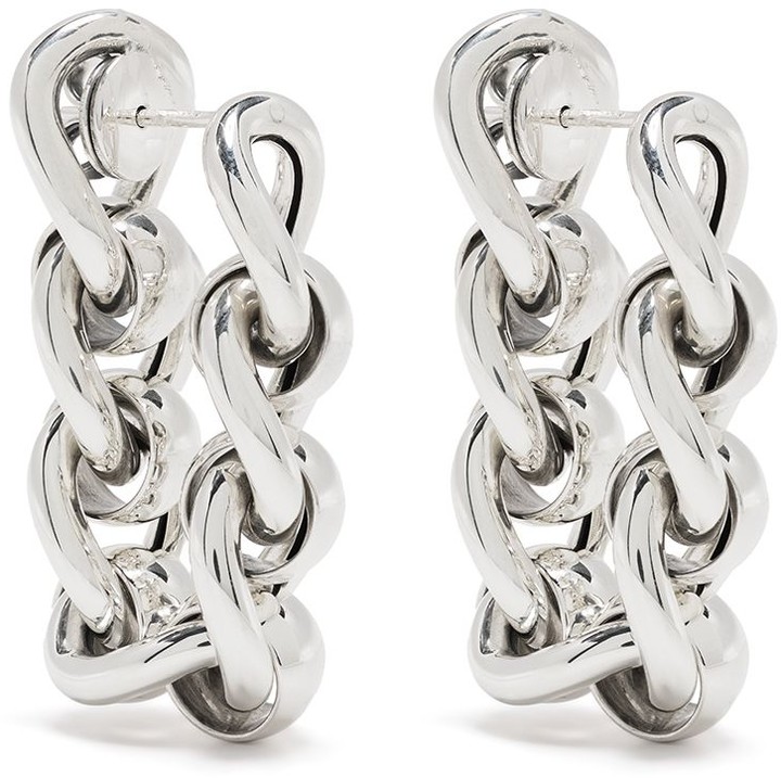 Bottega Veneta Chain Hoop Earrings - ShopStyle