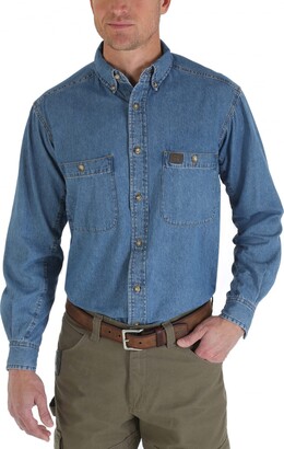 Wrangler Riggs Workwear by Men's Big and Tall Denim Work Shirt - ShopStyle
