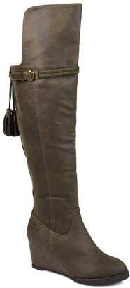 green suede tall boots