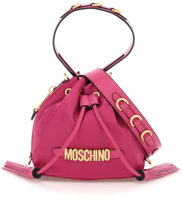 moschino black bucket bag